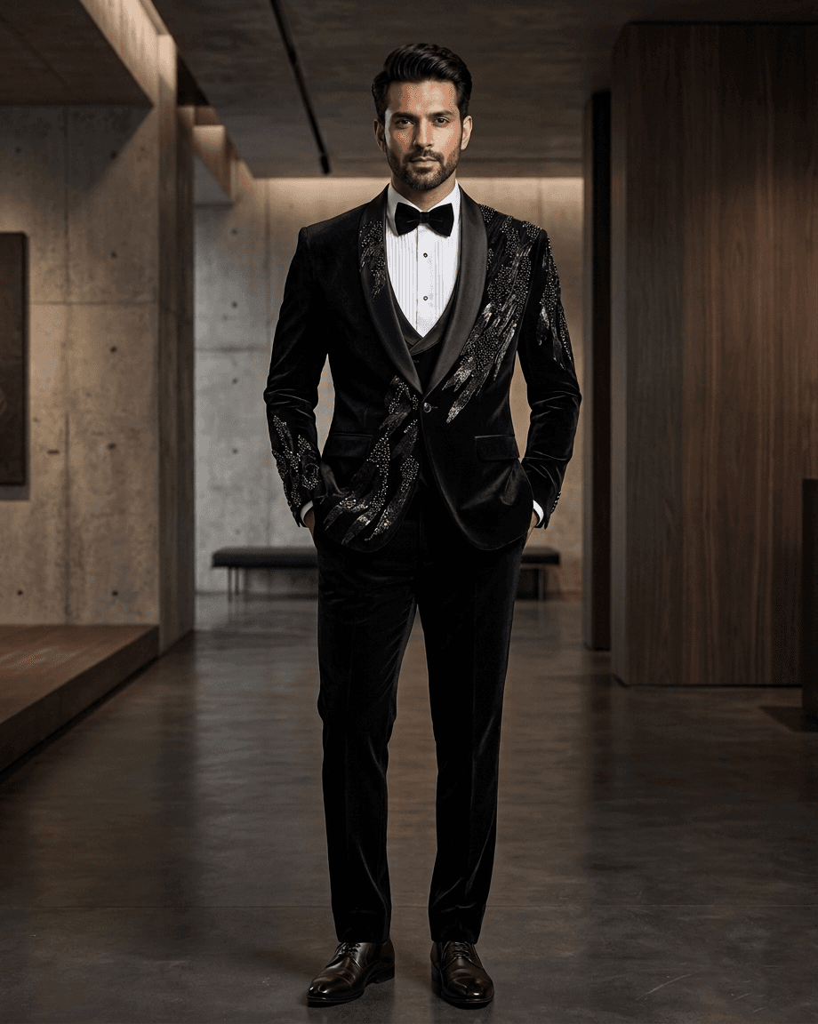 Sartorial Charcoal Wool Suit